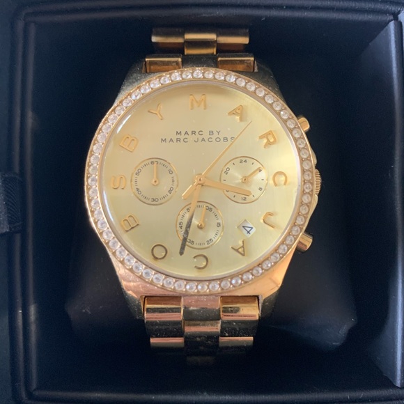 Marc Jacobs Women's Henry Crystal Gold-Tone Watch in Original Box - Picture 8 of 11